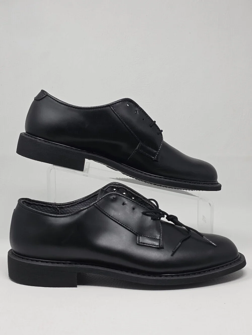 Bates Mens Size 7.5 D Leather Uniform Oxford Dress Shoes 00968 Vibram Soles